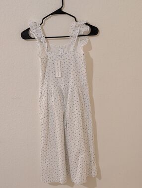 Janie and Jack White Jumpsuit with Blue Floral Print
